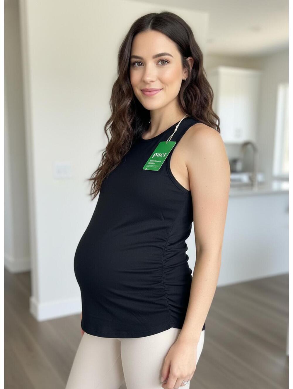 Pact Black Maternity Tank Top New with Tags